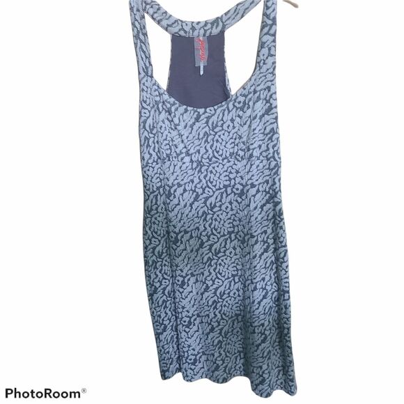 Free People Pink Gray Empire Waist Mini Dress - Picture 3 of 6